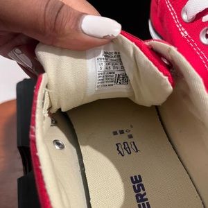 Kids converse red (size 5 junior)